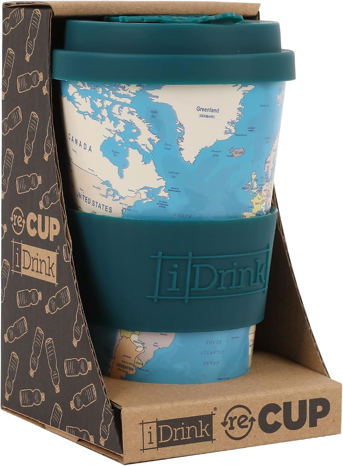 Tazza in RPET I-drink BLUE MAP 435ml